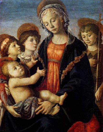 The Virgin and Child with Two Angels and the Young St John the Baptist, BOTTICELLI, Sandro